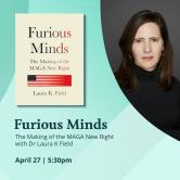 Cover of Field’s book Furious Minds, plus photo of Field